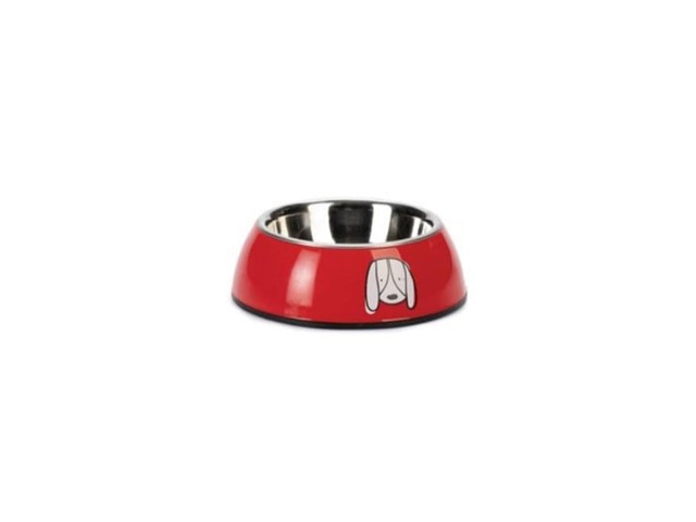Comedero talla S 220ml rojo azul y beis