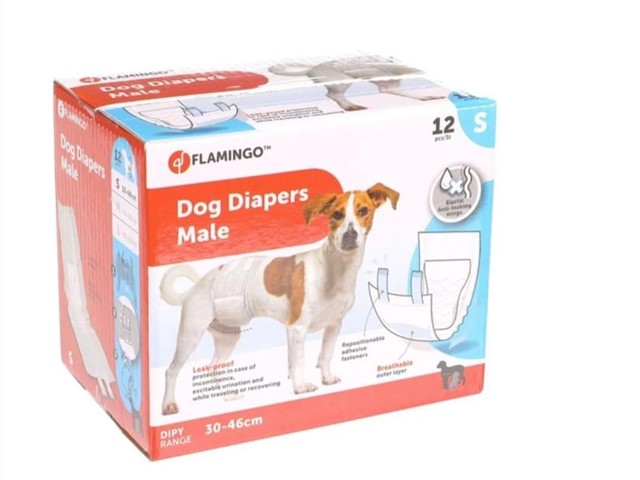 Pañales para perro macho S 12 unidades