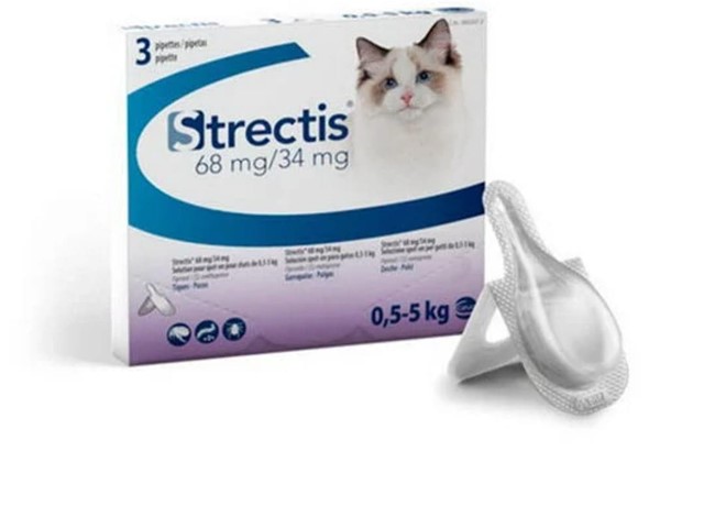 Pipeta strectis para desparasitación externa gatos 0,5-5kg